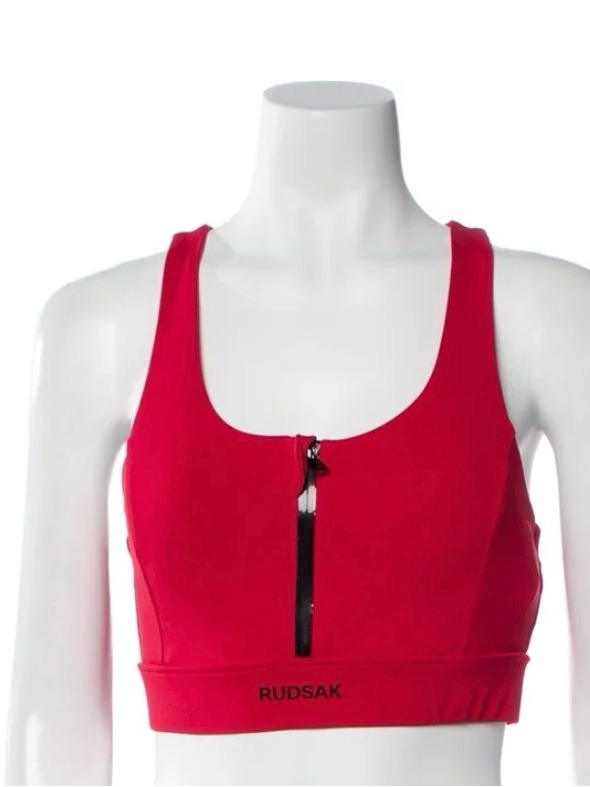 Nwt: Rudsak Vibrant Red Sonna Front-Zip Racerback Sports Bra, Sz Medium — image 5 of 5